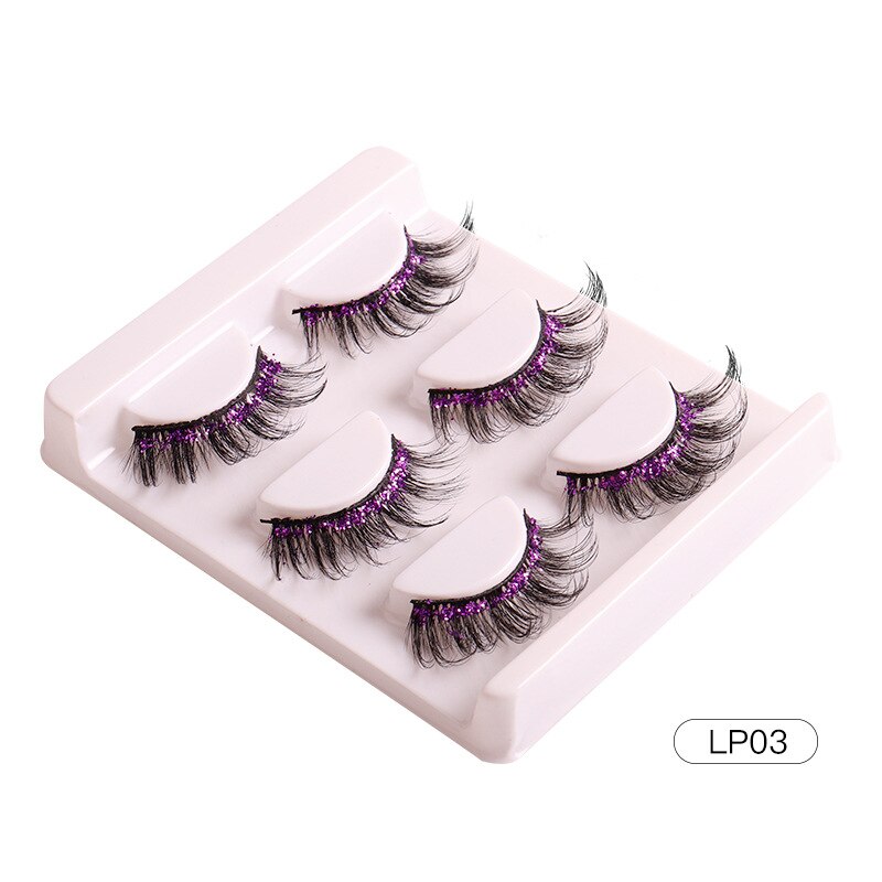 3Pairs Half Eey Lashes 3D Natural Lashes Natural False Eyelashes Wispy Fluffy Eyelash Extension
