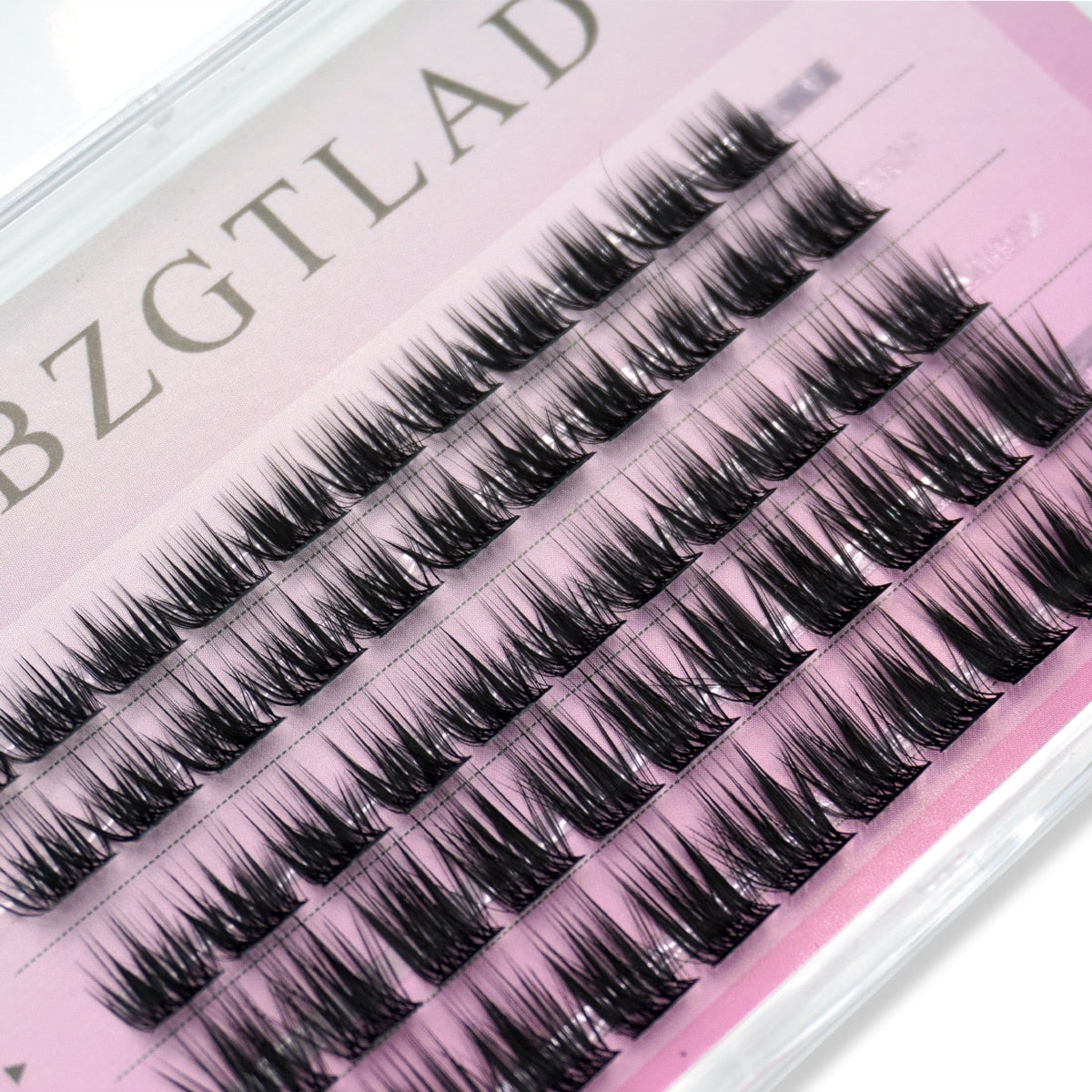 L curl L curves DIY Clusters Eyelash Extension Mix Dovetail Individual Lashes Natural Segmented Eyelash Bundles