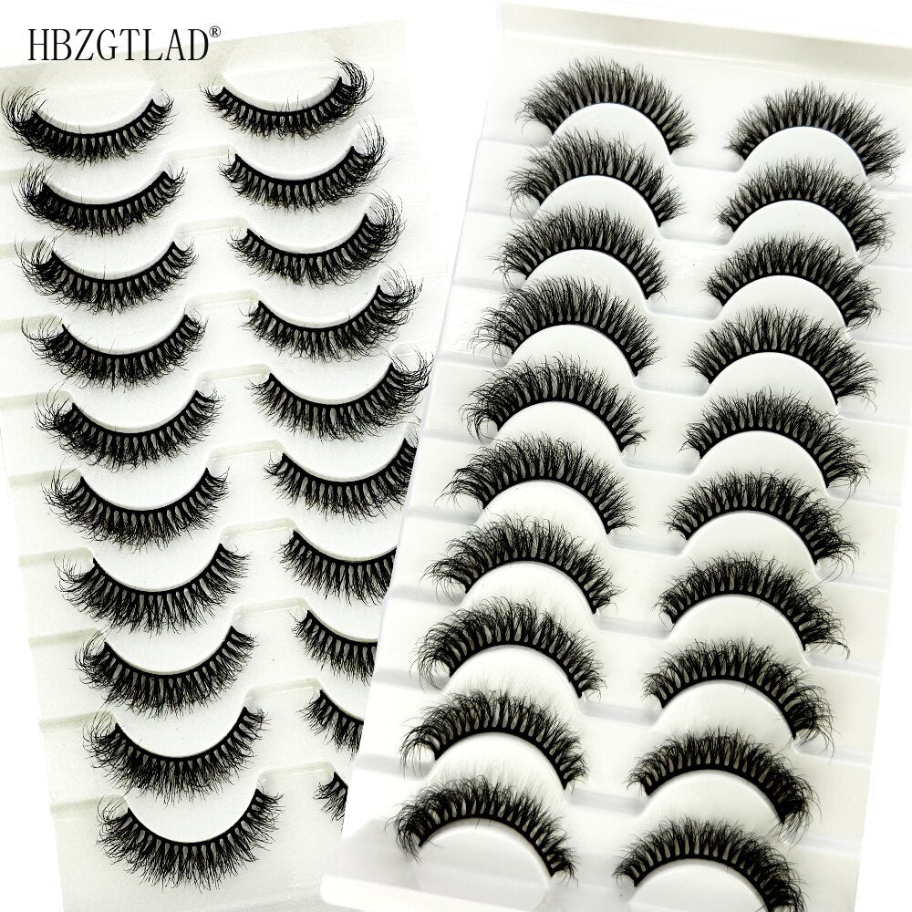 10Pairs Fluffy Lashes 3d Mink Lashes 100% Cruelty Free Lashes Handmade Reusable Short Natural Eyelashes Maquillaje Eyelashes Mink