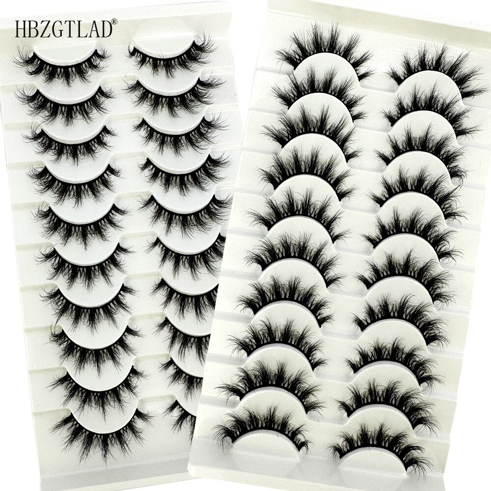 10Pairs Fluffy Lashes 3d Mink Lashes 100% Cruelty Free Lashes Handmade Reusable Short Natural Eyelashes Maquillaje Eyelashes Mink