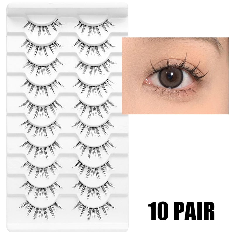 5/7/10 Pairs Eyelashes Manga Lashes Soft Natural False Eyelashes Long Fake Lash Hand Made Eyelash Extension