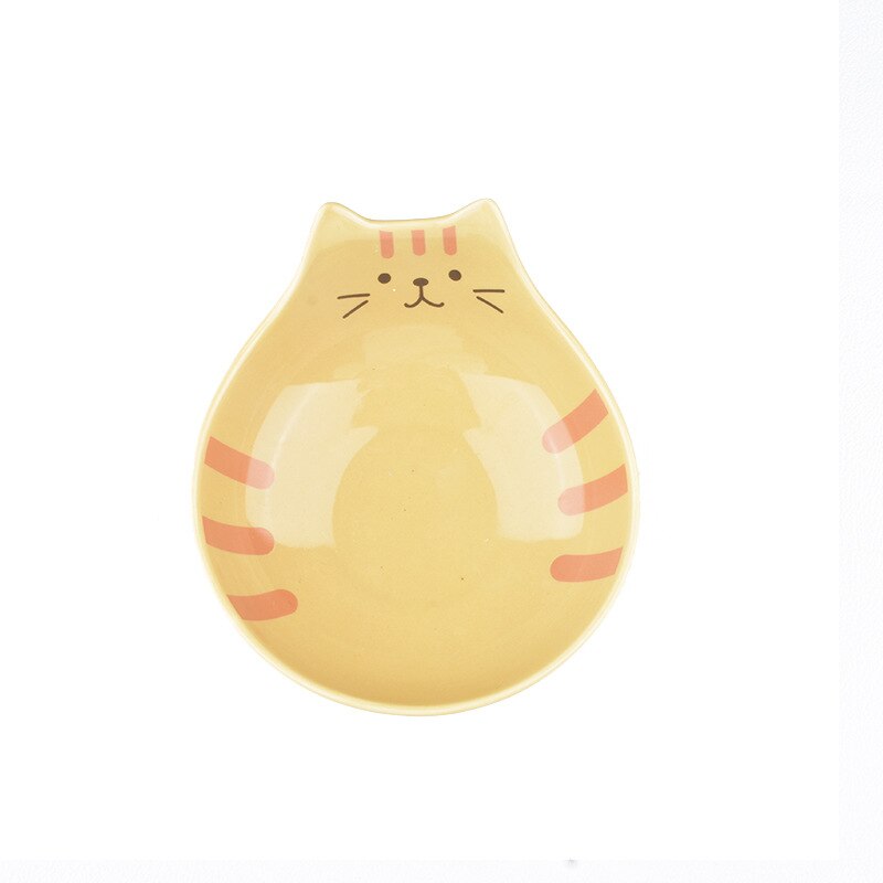Japanese Cartoon Ceramic Cat Face Salad Bowl Cat Shape Dessert Rice Bowl Children's Tableware Home Kitchen Supplies Dinnerware