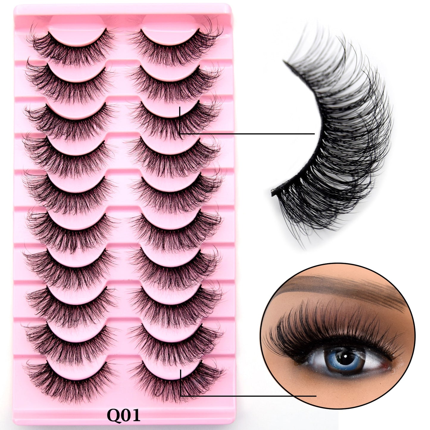 10 Pairs Eyelashes Natural Long 3D Mink Lashes Fluffy Volume Mink False Eyelashes Cruelty Free Wispy Lashes Cilios