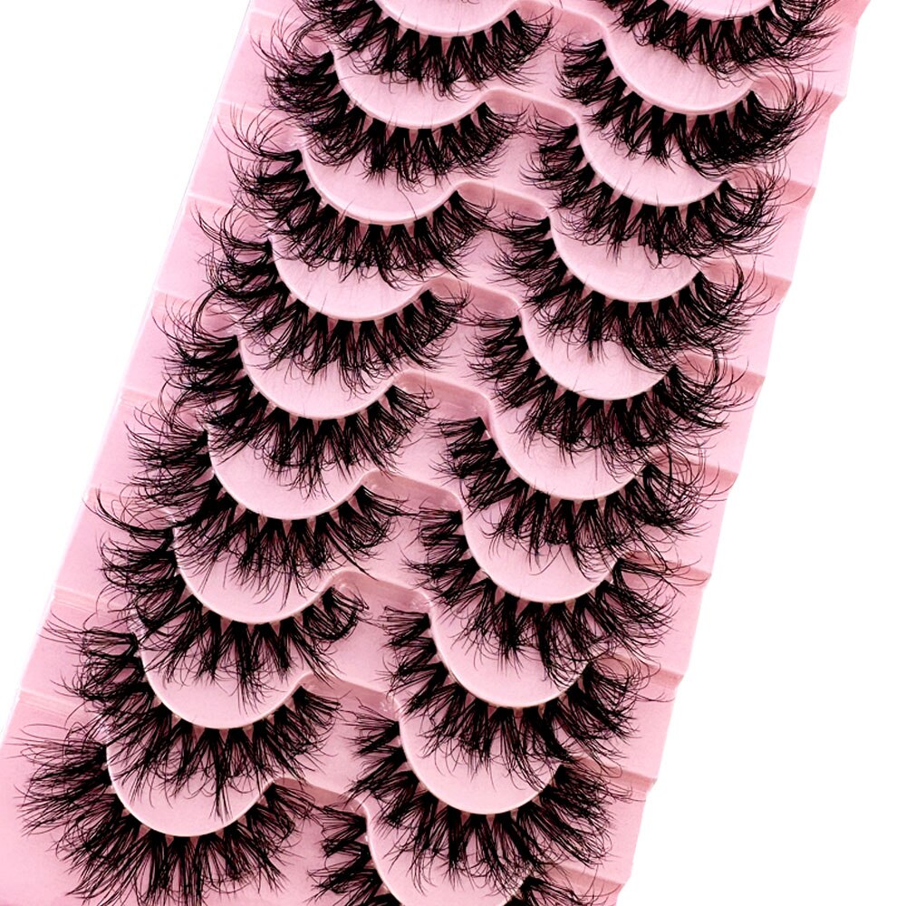 Invisible band Lashes 10 Pairs 3D Faux Mink Lashes Natural short Transparent Terrier Lashes Clear Band Soft Eyelashes Extension
