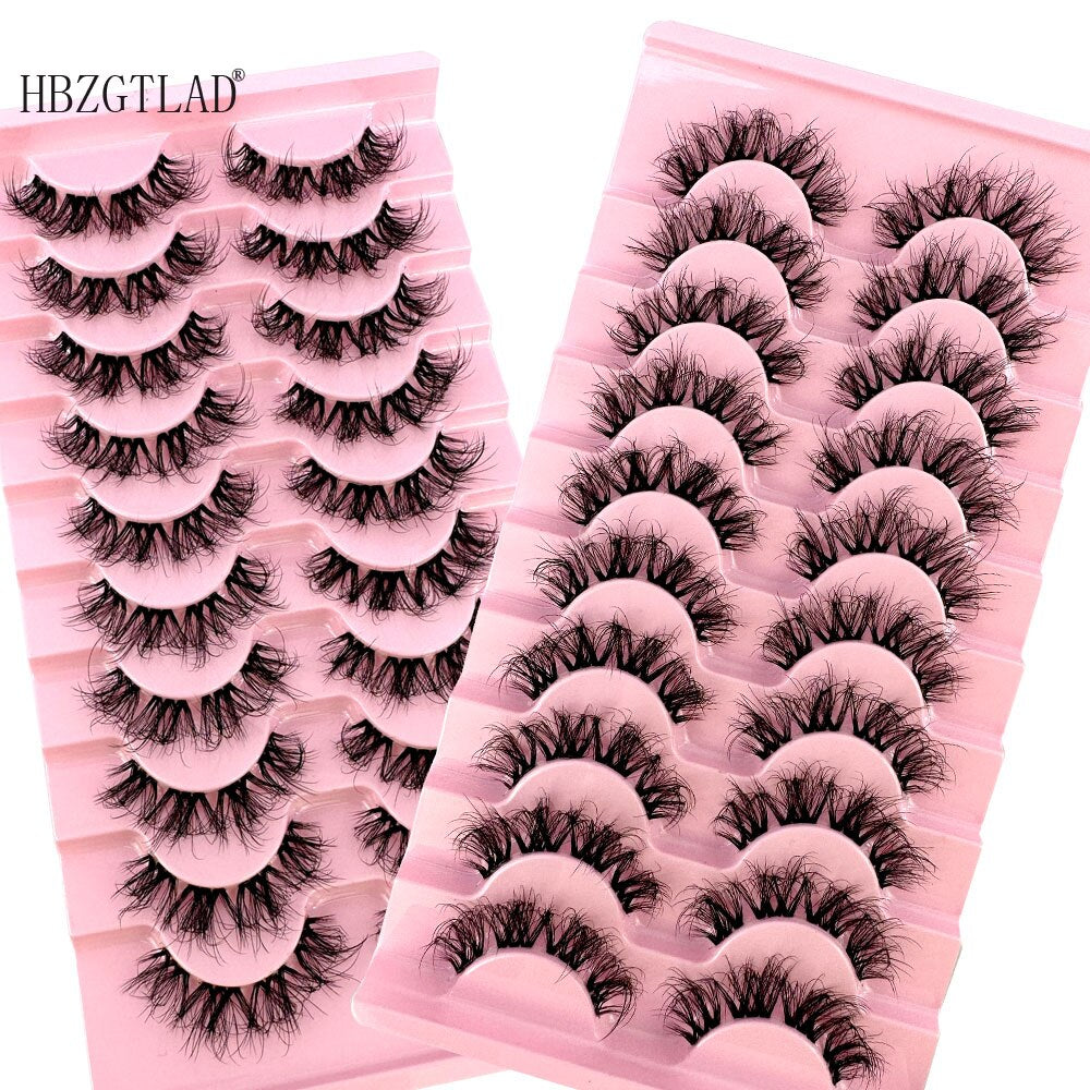 Invisible band Lashes 10 Pairs 3D Faux Mink Lashes Natural short Transparent Terrier Lashes Clear Band Soft Eyelashes Extension