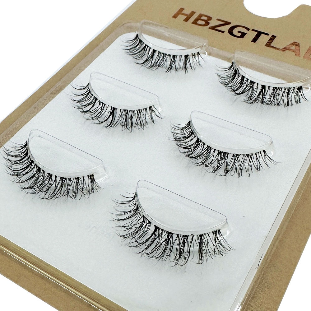 Mink Eyelashes 3pair lashes invisible band mink lashes reusable false eyelashes