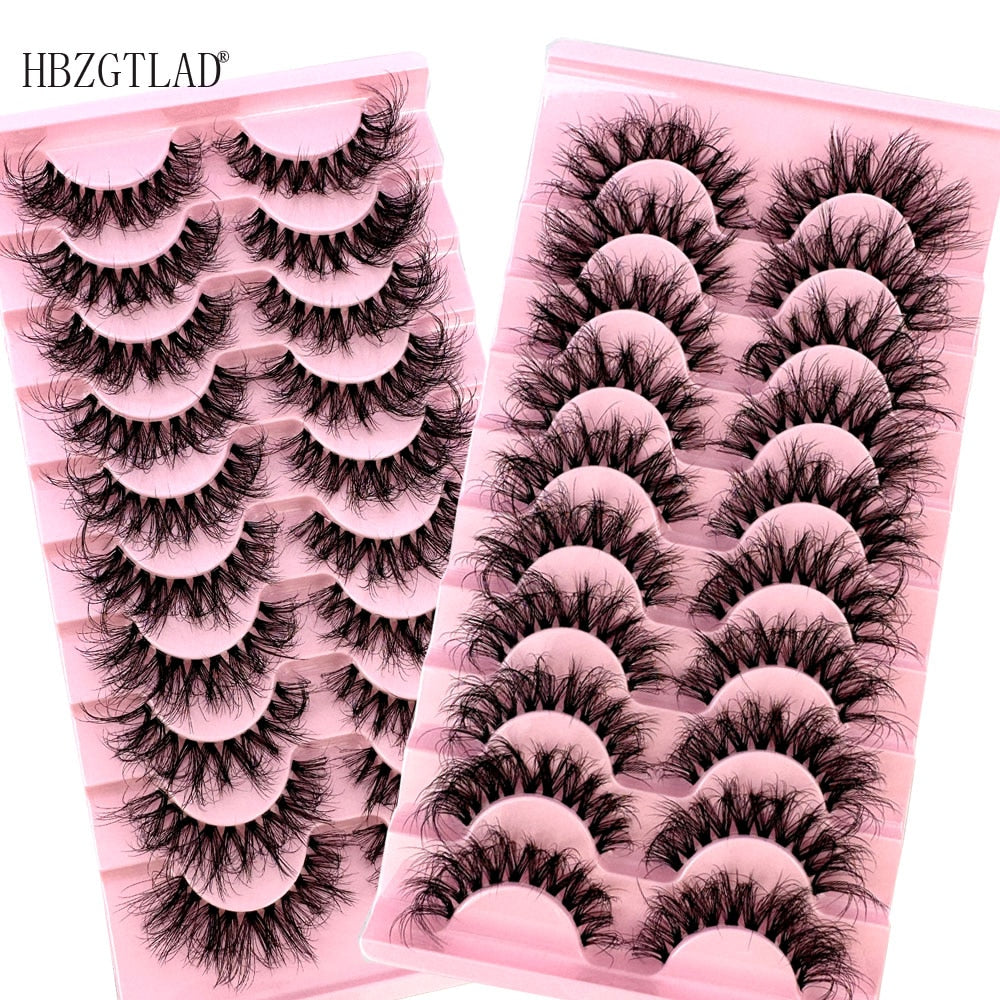 Invisible band Lashes 10 Pairs 3D Faux Mink Lashes Natural short Transparent Terrier Lashes Clear Band Soft Eyelashes Extension
