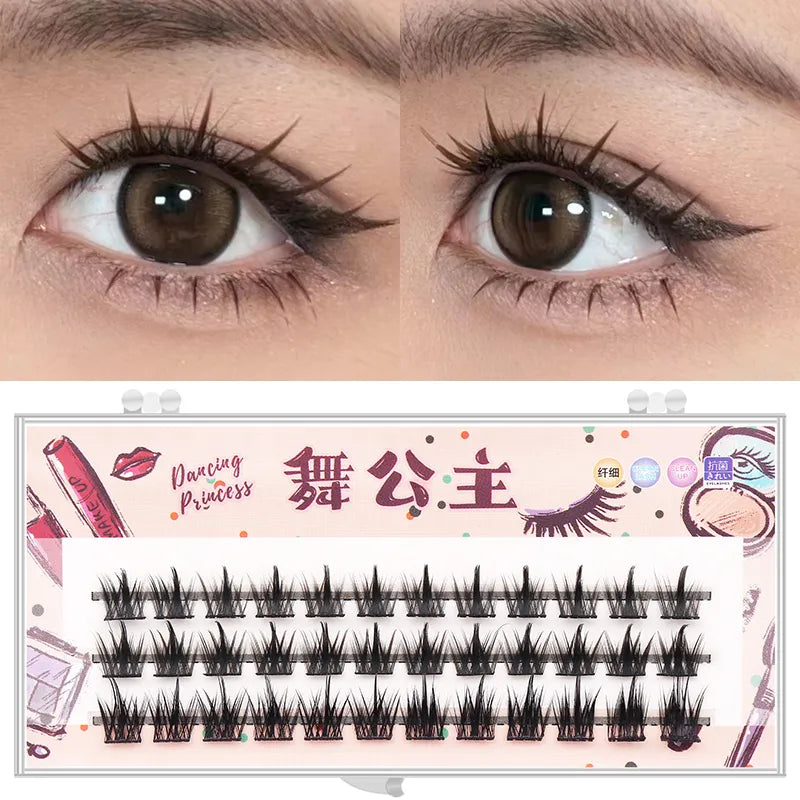 Manga Lashes 3 Rows 3D Faux Mink Lashes Natural False Eyelashes Anime Lashes Soft Light Natural Eyelashes Extension