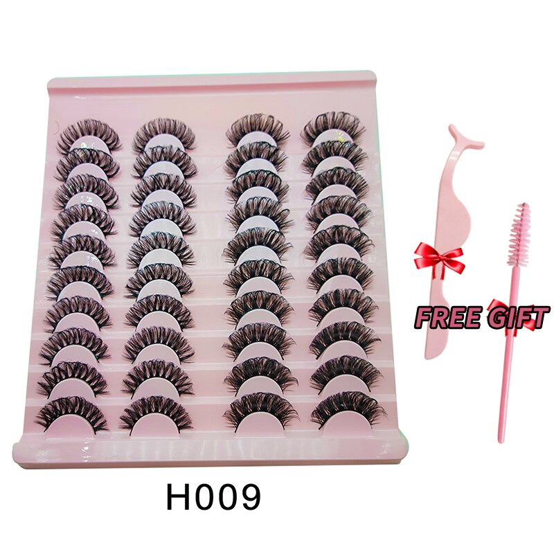 3D Mink Eyelashes Russian False Eyelashes DD Curl 10-23mm Reusable Fluffy False Eyelashes Extensions Mink Lashes