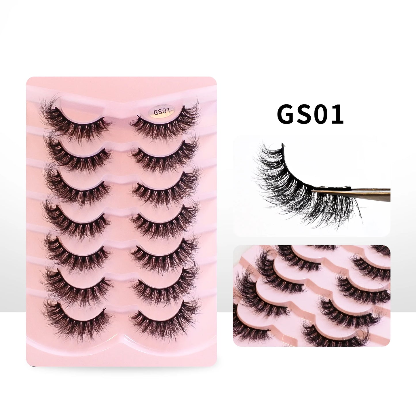 Lashes Mink Fluffy 7 Pairs / pack Natural Wispy Messy Manga Lashes