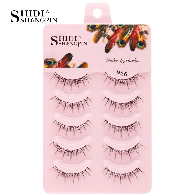 3/5/10 Pairs Half Lashes Fox Eye Wispy Fluffy Faux Cils Natural Winged Fake Eyelashes Half Lashes maquillage