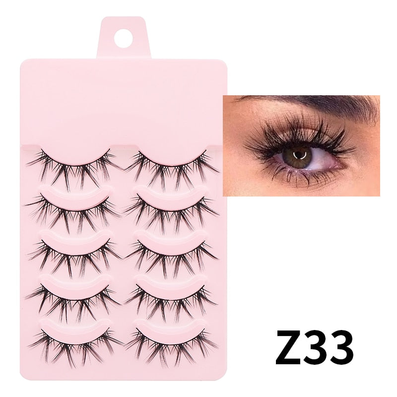 5/7/10 Pairs Eyelashes Manga Lashes Soft Natural False Eyelashes Long Fake Lash Hand Made Eyelash Extension