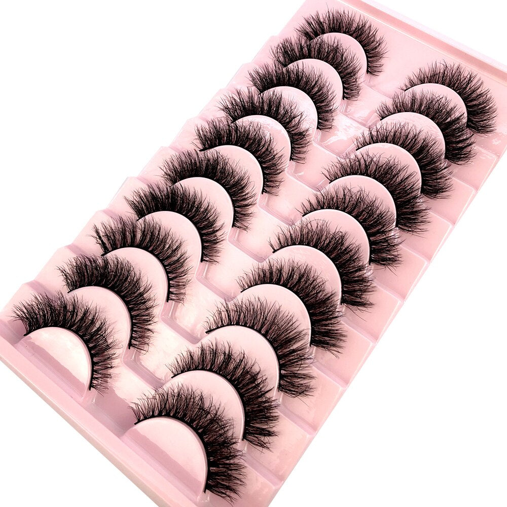 10 pairs Natural Lashes 3D Mink Lashes Faux Mink Fluffy Lash Soft Full Thick Wispy Eyelash Dramatic False Eyelashes