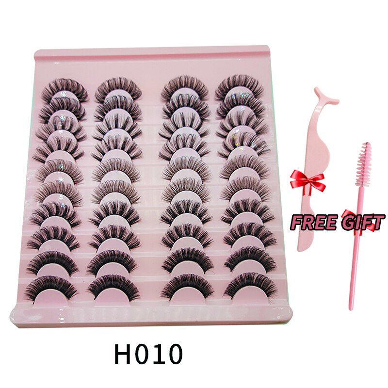 3D Mink Eyelashes Russian False Eyelashes DD Curl 10-23mm Reusable Fluffy False Eyelashes Extensions Mink Lashes