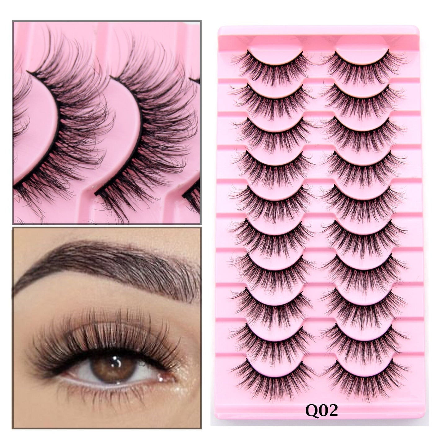 Lashes 3/5/10 pairs 3D Faux Mink Lashes Wispy Natural False Eyelashes Dramatic Volume Lashes Eyelash Extension