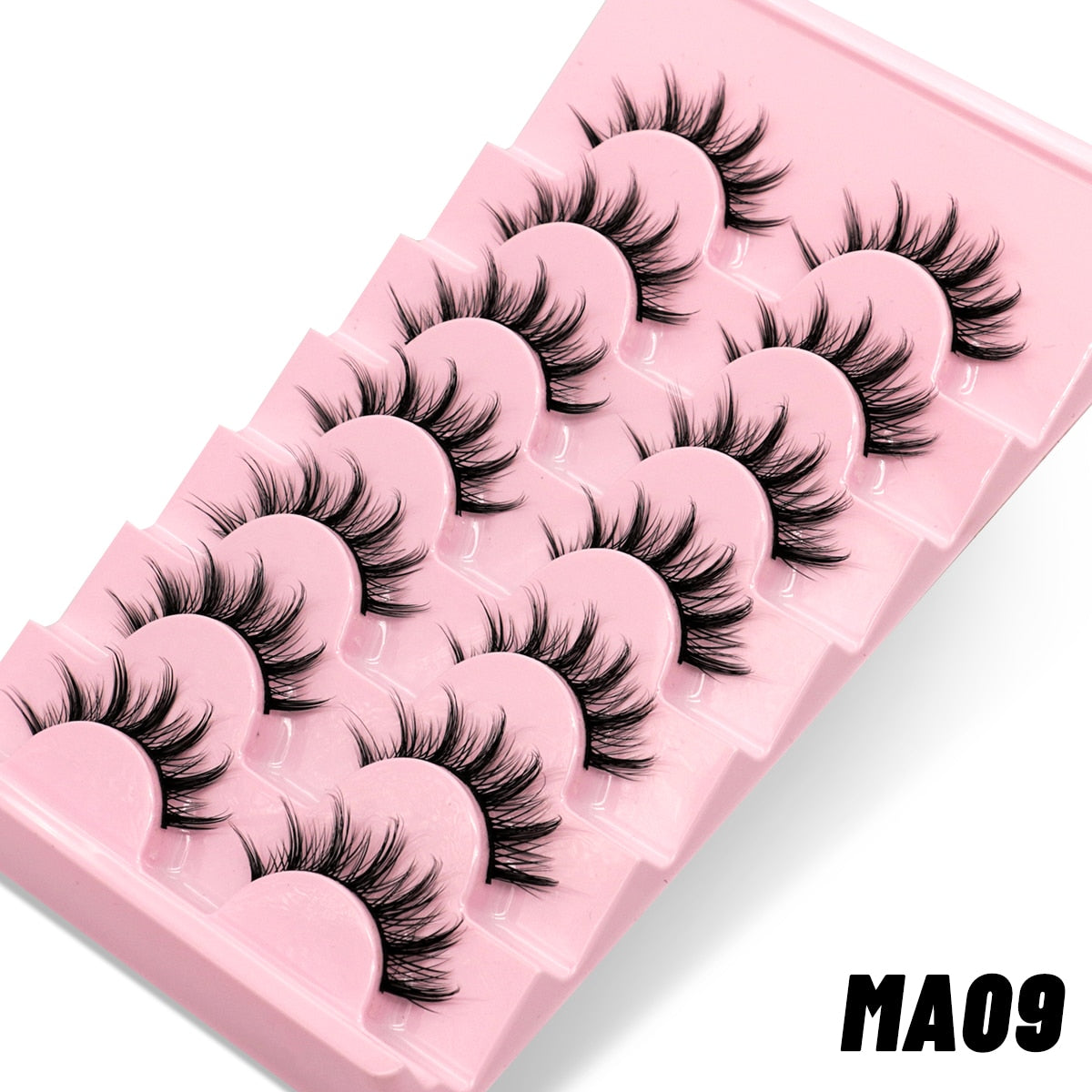 Manga Lashes 5/7 pairs Eyelashes 3D Natural False Lashes Fluffy Soft Cross Wispy Natural Eyelash Extension