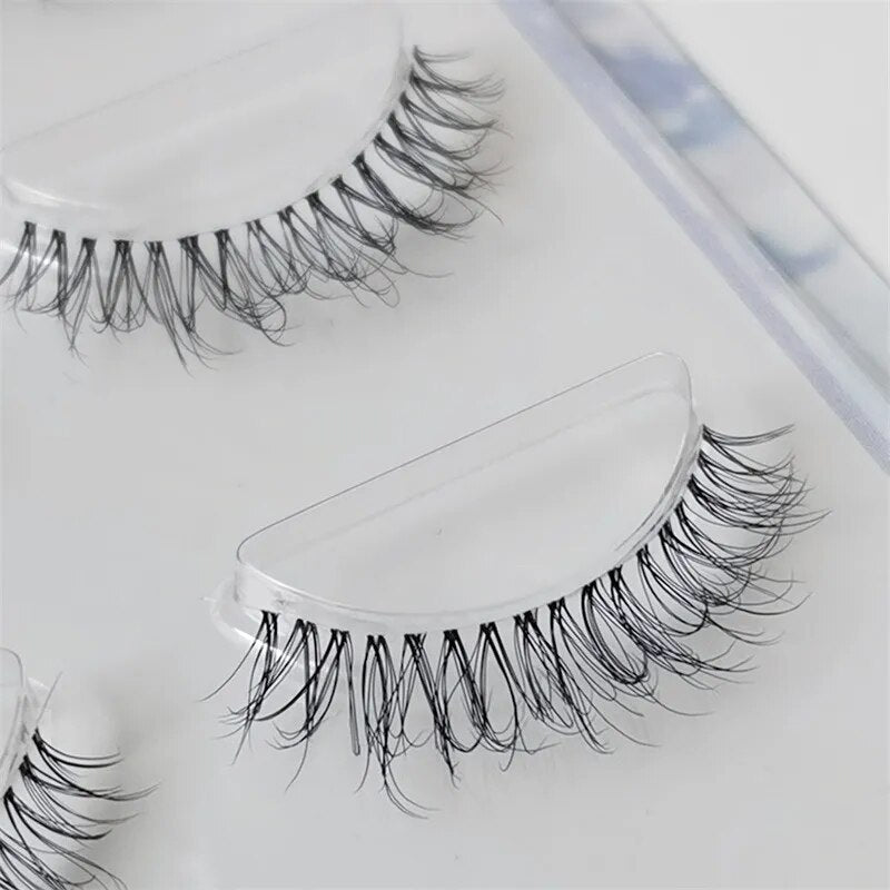 False Eyelashes 3 Pairs Pure Handmade Natural Transparent Terrier Fake Eyelashes Short Paragraph Bare Makeup Eyelashes