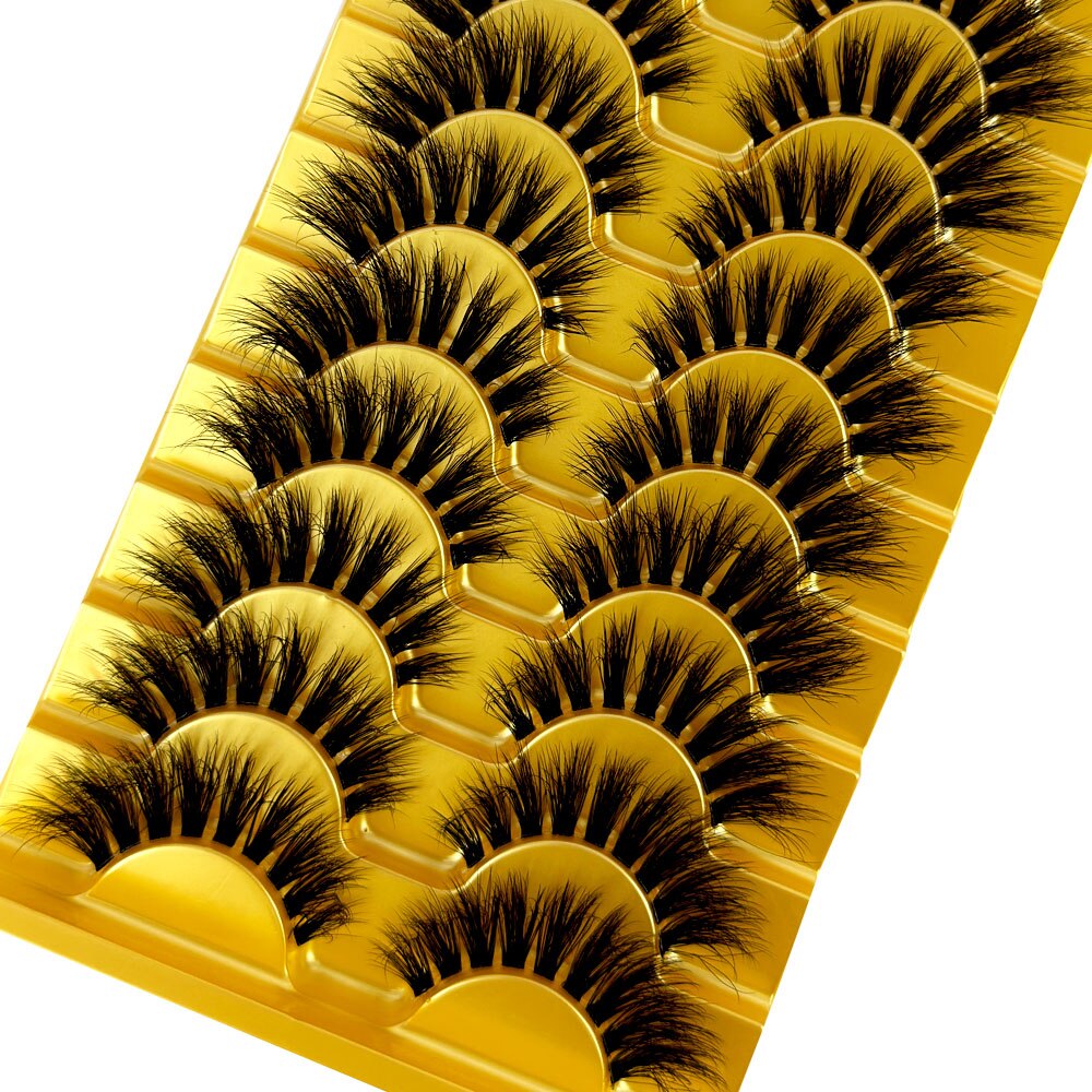 Manga Lashes 10 Pairs cosplay 3D Faux Mink Lashes Natural short Full Strip Lashes Clear Band Natural Eyelashes Extension