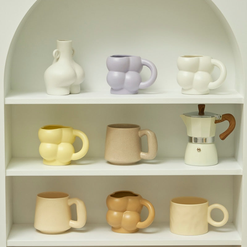 Korean Style Ceramic Mug Coffee Cups Home Office Tea Cup Coffee Cups Korean Mug Nordic Home drinkware Japan Mug