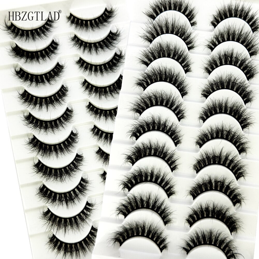 10Pairs Fluffy Lashes 3d Mink Lashes 100% Cruelty Free Lashes Handmade Reusable Short Natural Eyelashes Maquillaje Eyelashes Mink