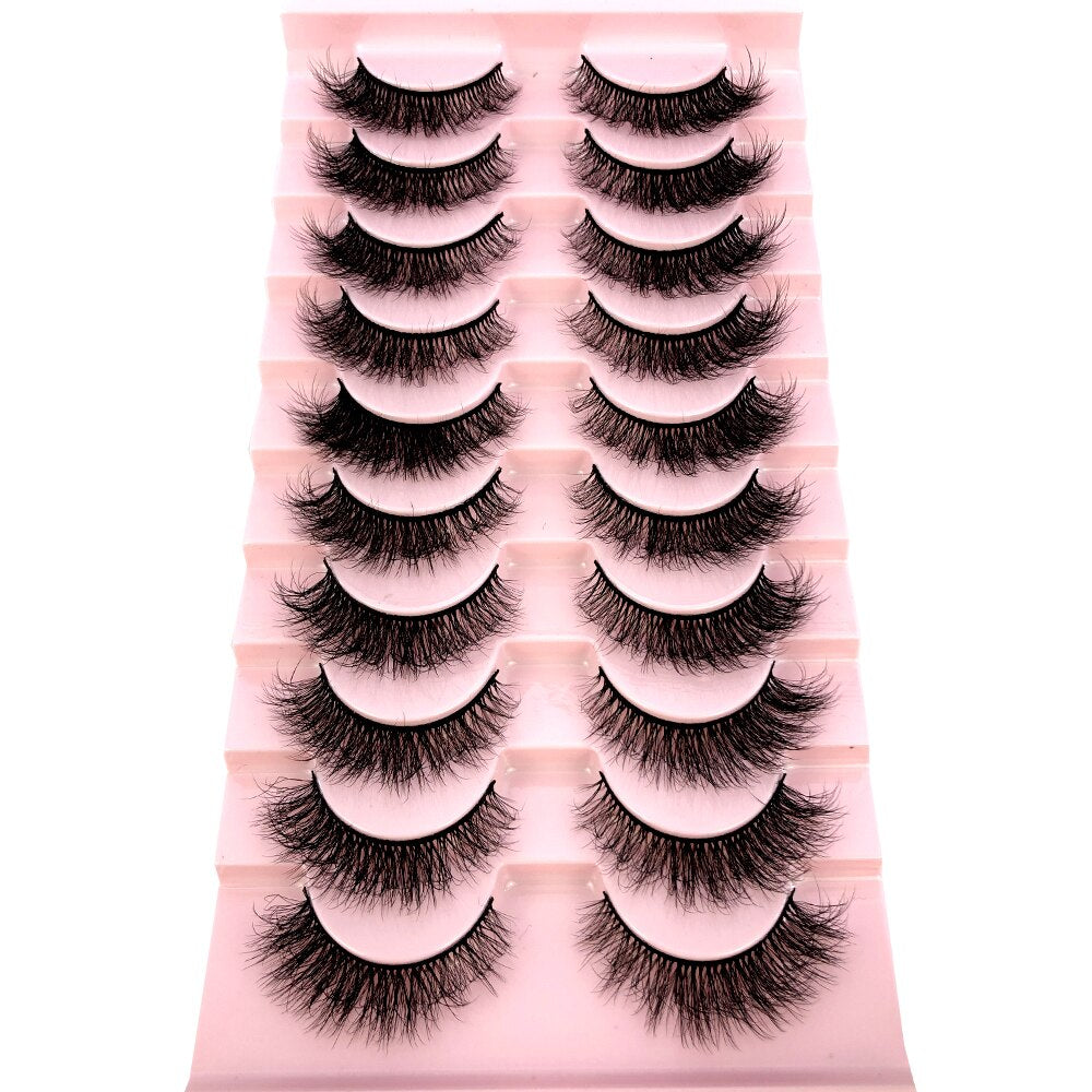 10 Pairs Natural False Eyelashes Fake Lashes Long 3d Mink Lashes Extension Eyelash Mink Eyelashes