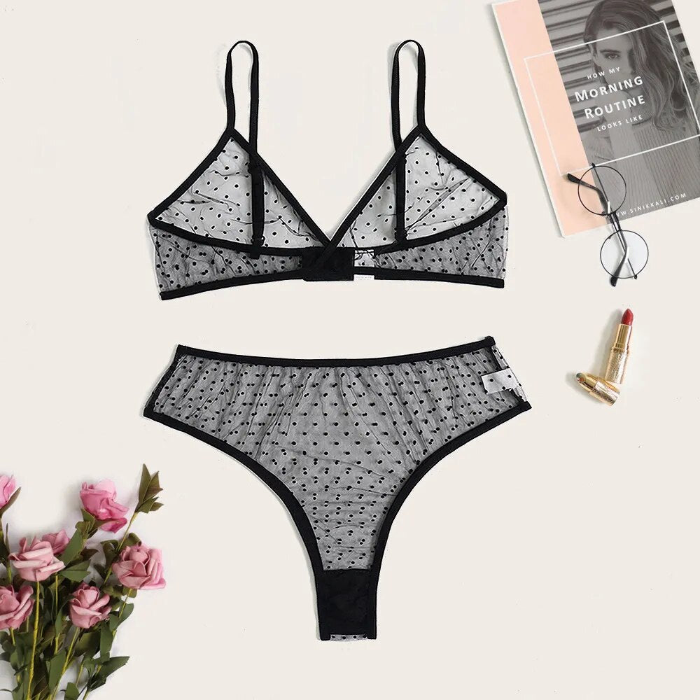 Sexy Lingerie Set for Woman Embroidered Bikini Panties Sensual Lace Breathable Bras Erotic Perspective Bandage Exotic Underwear