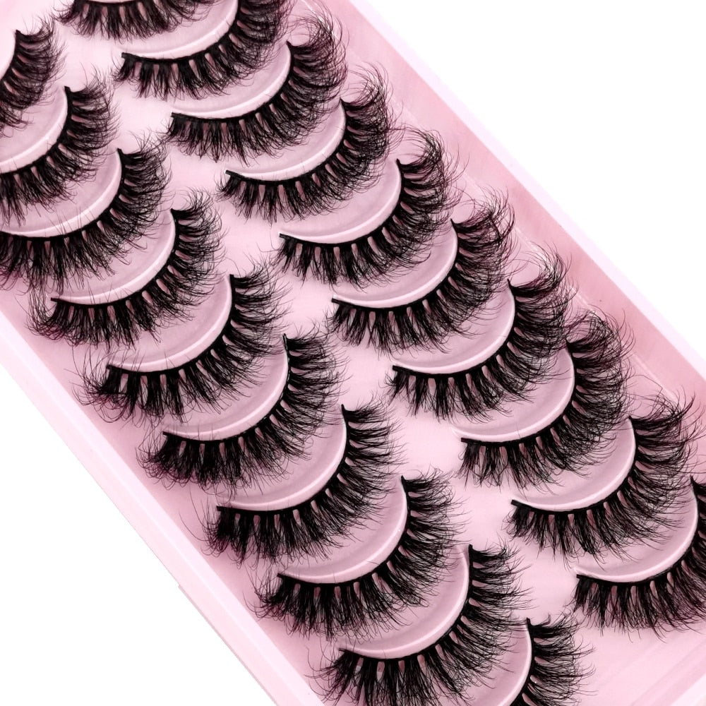 10 Pairs Natural False Eyelashes Fake Lashes Long 3d Mink Lashes Extension Eyelash Mink Eyelashes