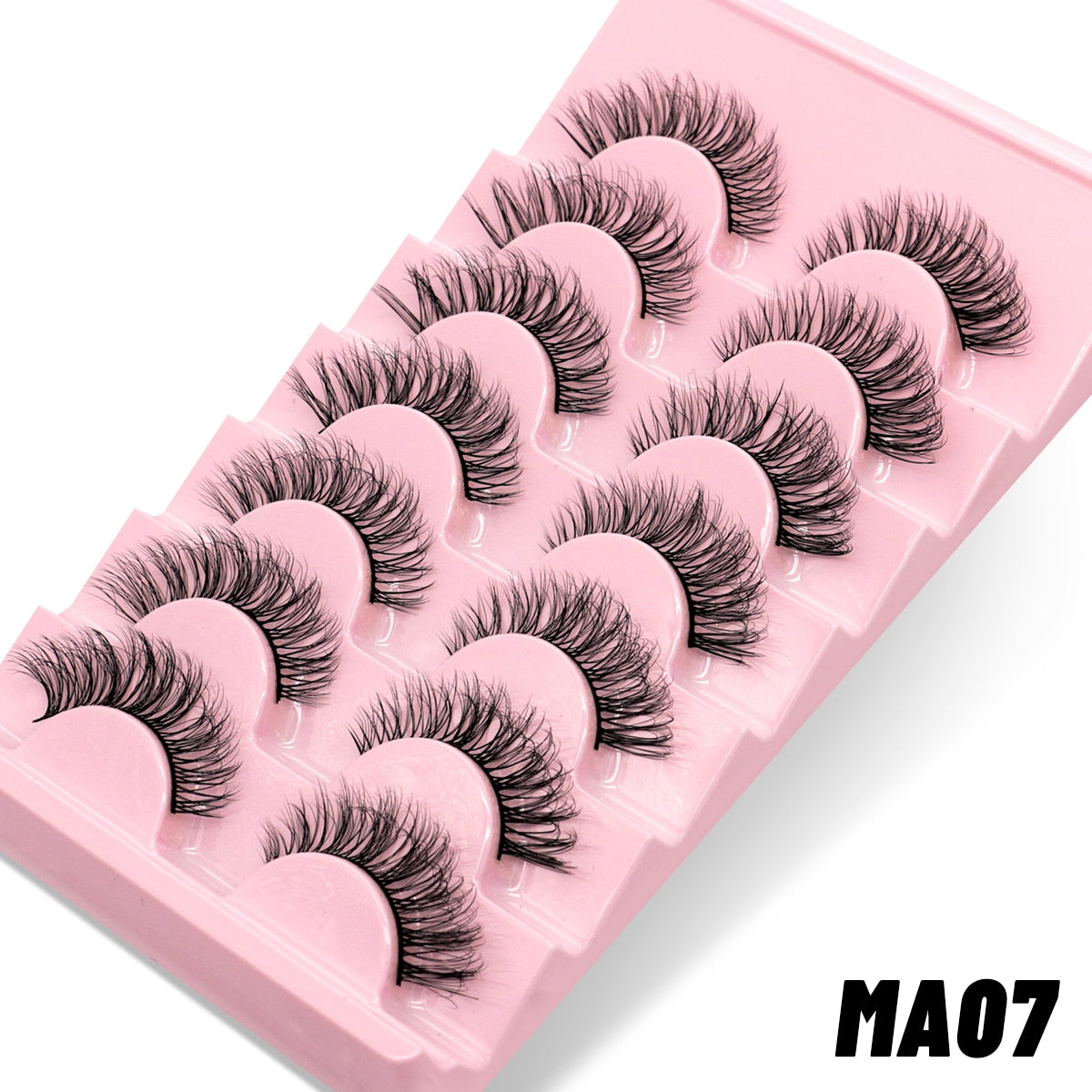 Manga Lashes 5/7 pairs Eyelashes 3D Natural False Lashes Fluffy Soft Cross Wispy Natural Eyelash Extension