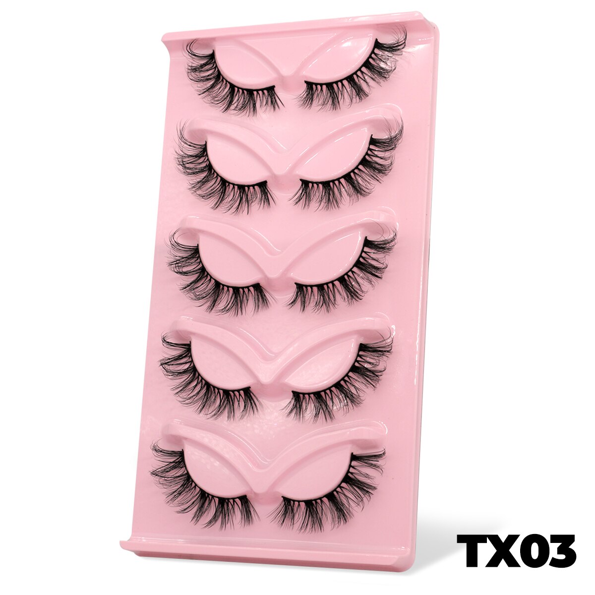 Cat EyeLashes 5 pairs Short Fluffy Eyelashes Soft Natural long Strip Lashes Winged End Eye Elongated Lashes