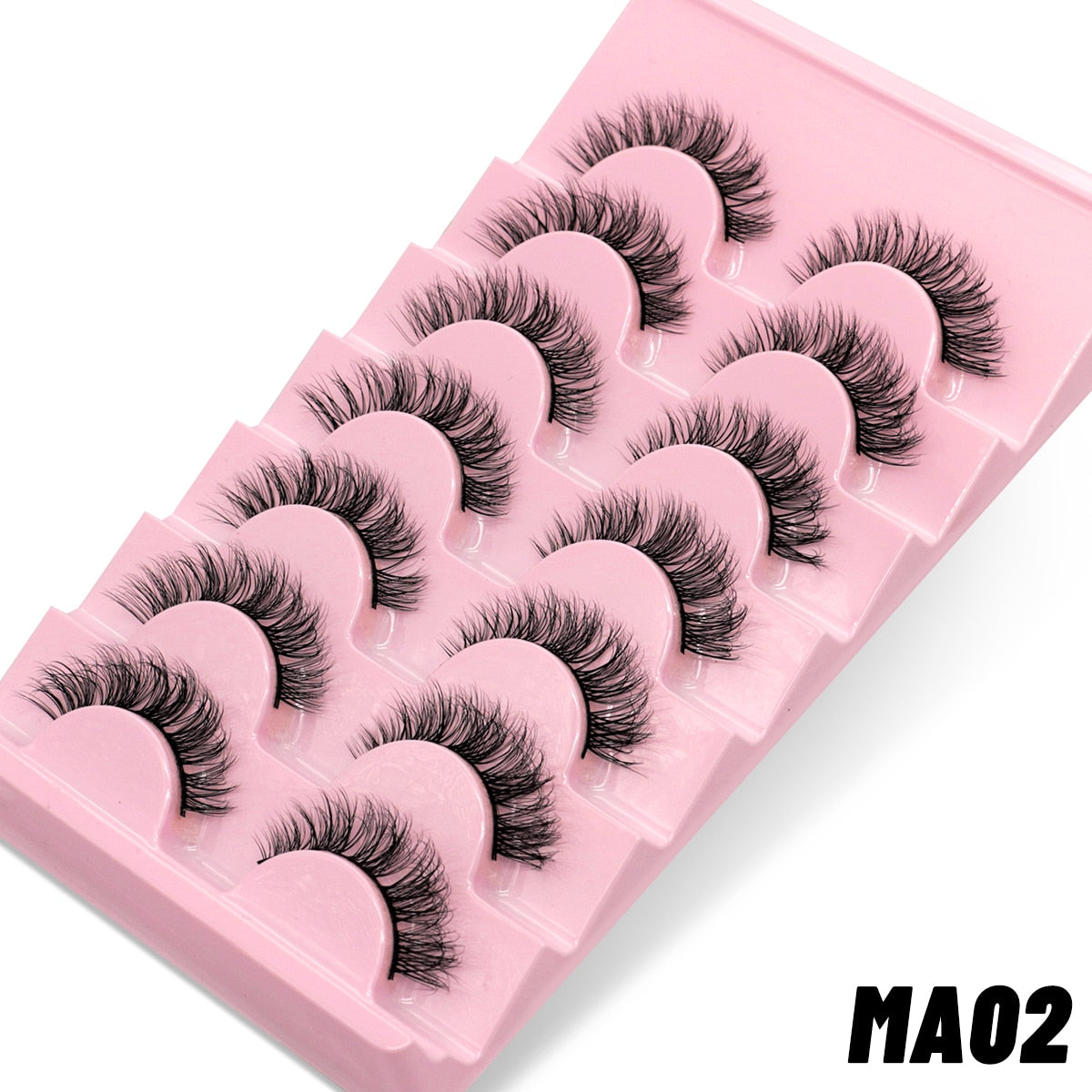 Manga Lashes 5/7 pairs Eyelashes 3D Natural False Lashes Fluffy Soft Cross Wispy Natural Eyelash Extension