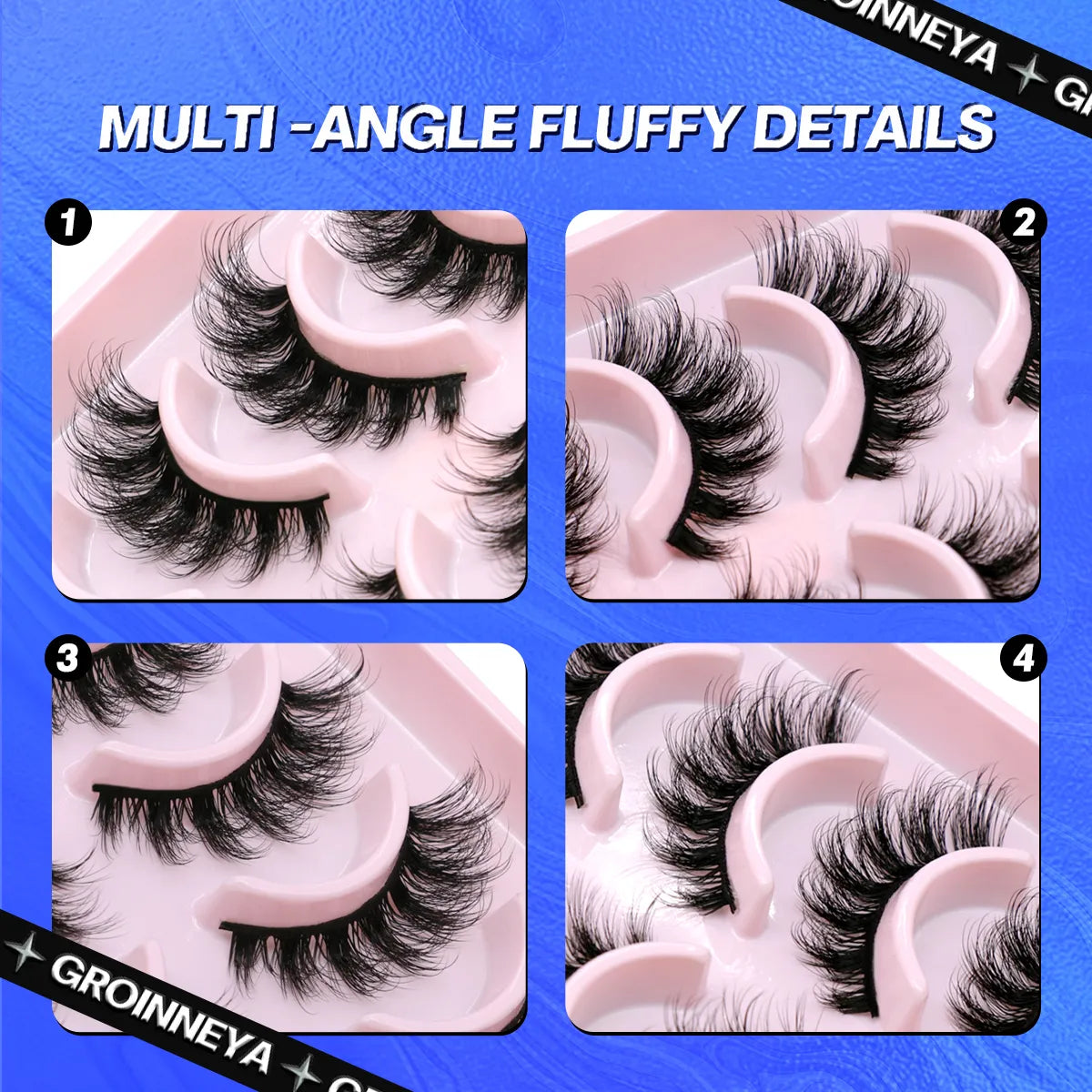 5/10 Pairs 3D Faux Mink Lashes Fluffy Soft Full Thick Wispy Natural long False Eyelashes Curly lashes