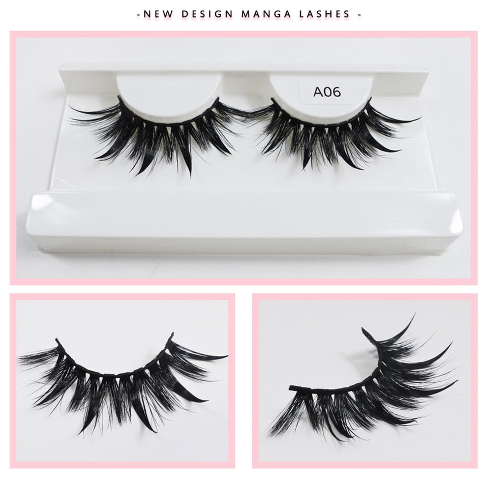 Eyelashes Wet Manga Lashes Korean Long Thick Natural Fake Eyelashes