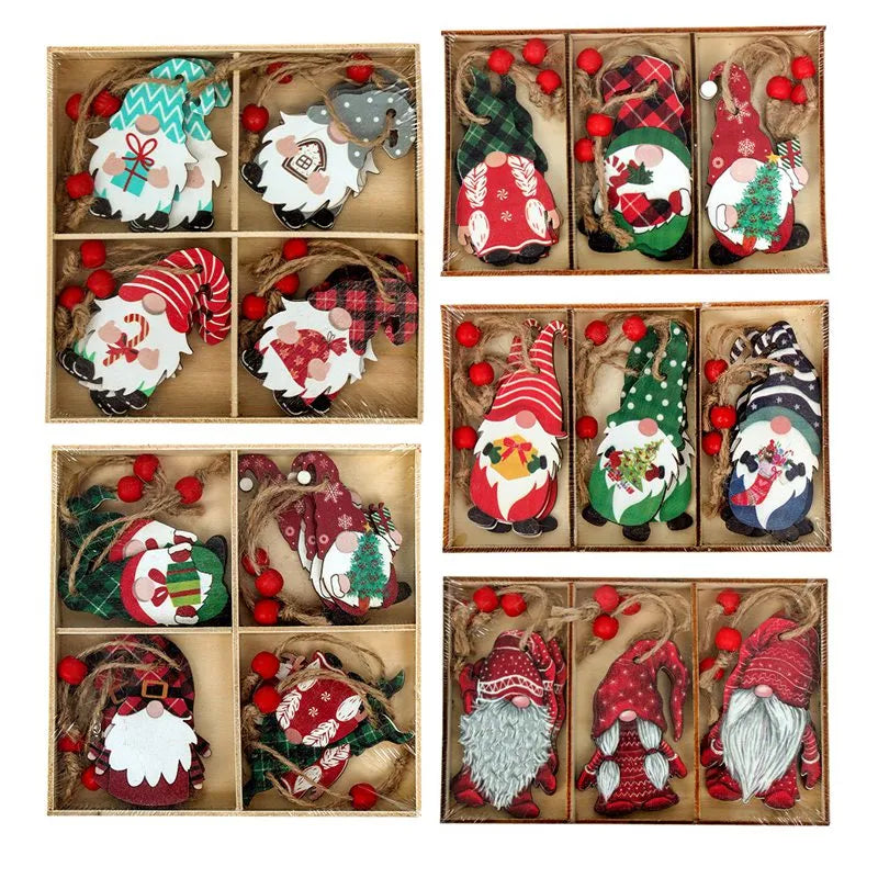 Wooden Christmas Pendant Merry Christmas Decor for Home Navidad Ornaments Christmas Tree Decor Xmas Gifts New Year
