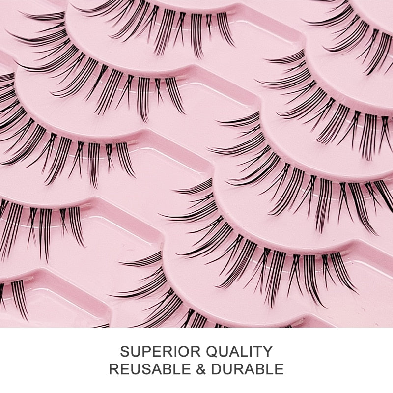 Cosmetics Natural Lashes Manga Full Strip Lashes Eyelash Extension Lashes Mink Fluffy Cat Eye