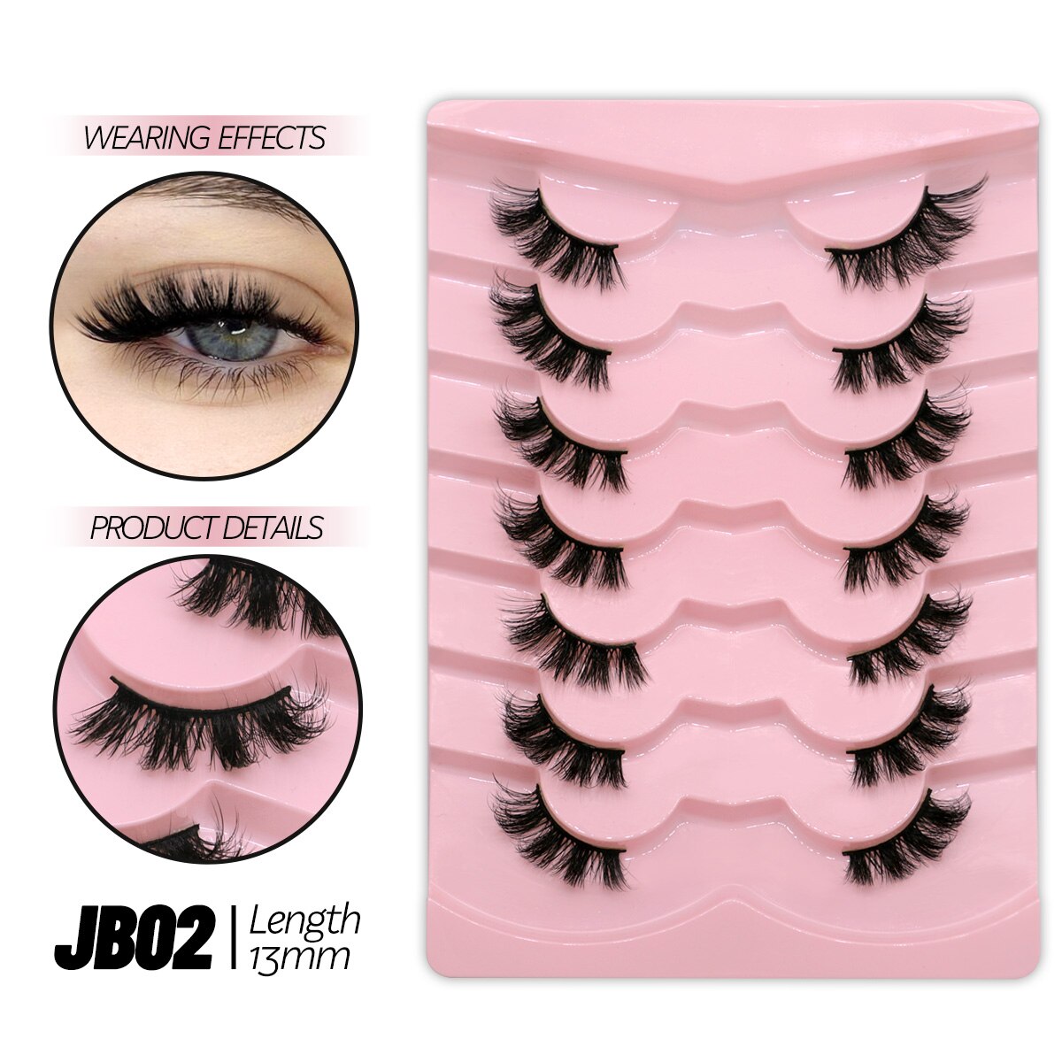 10pairs Clear Band Eye Lashes Mink Eyelashes Crisscross Transparent Band False Eyelashes Natural False Lashes