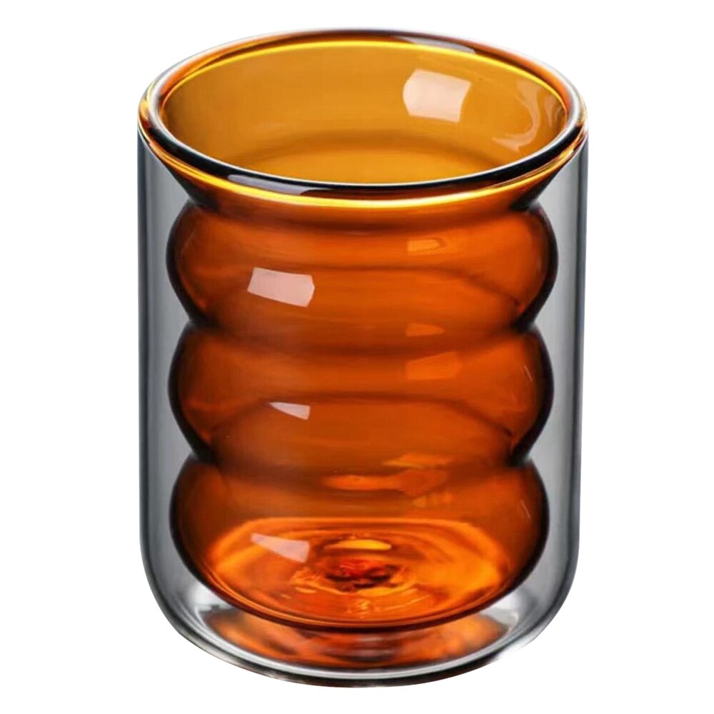 Water Bottle Wave Shape Glass Cup Heat-resistant Beer Drinkware Tea Mug Coffee Juice Milk Tea Home Drinkware