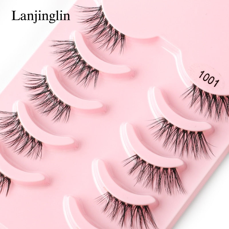 Half Eey Lashes 3/5 Pairs Faux Mink Lashes Reusable False Eyelashes Natural Fluffy Extension Fake Lashes maquiagem