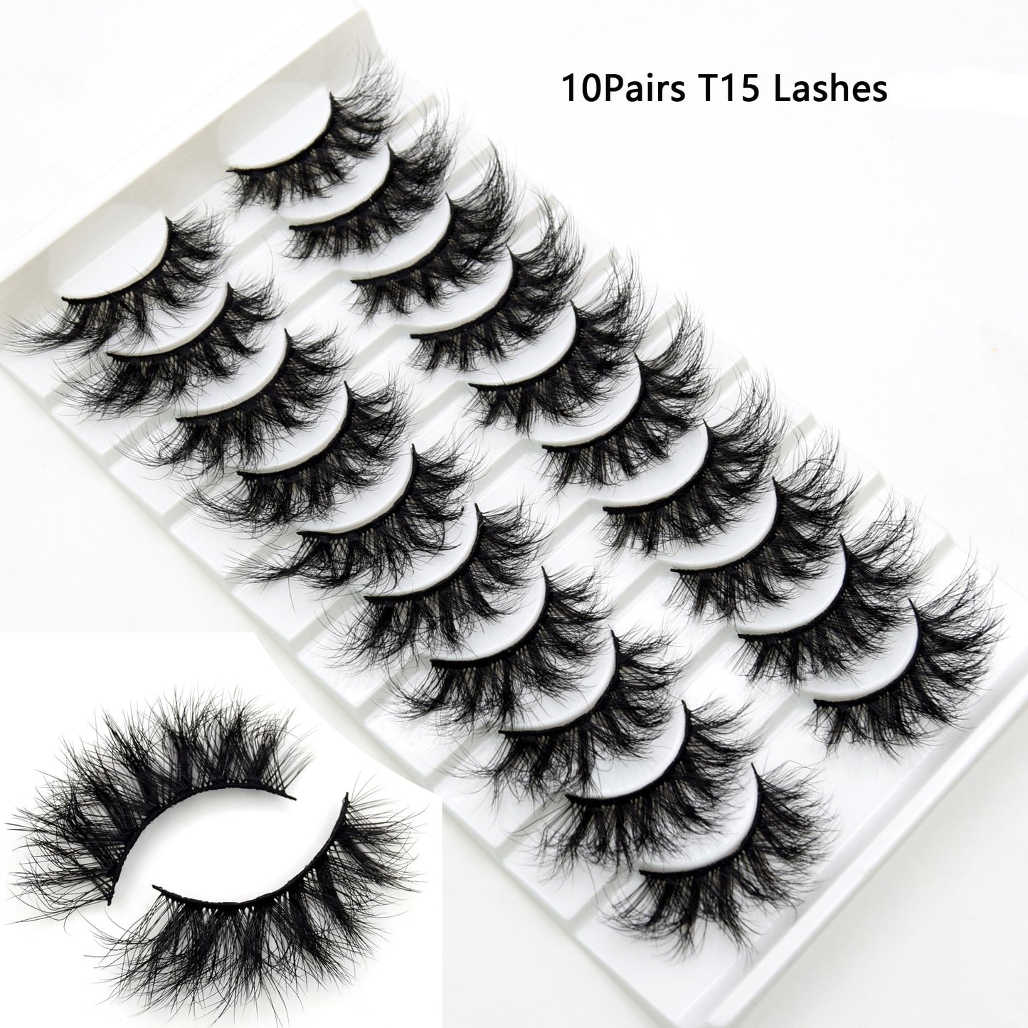 3/5/10pairs Faux Mink Eyelashes Thick Long False Eyelash Dramatic 3D Fake Eyelashes Fluffy Lash