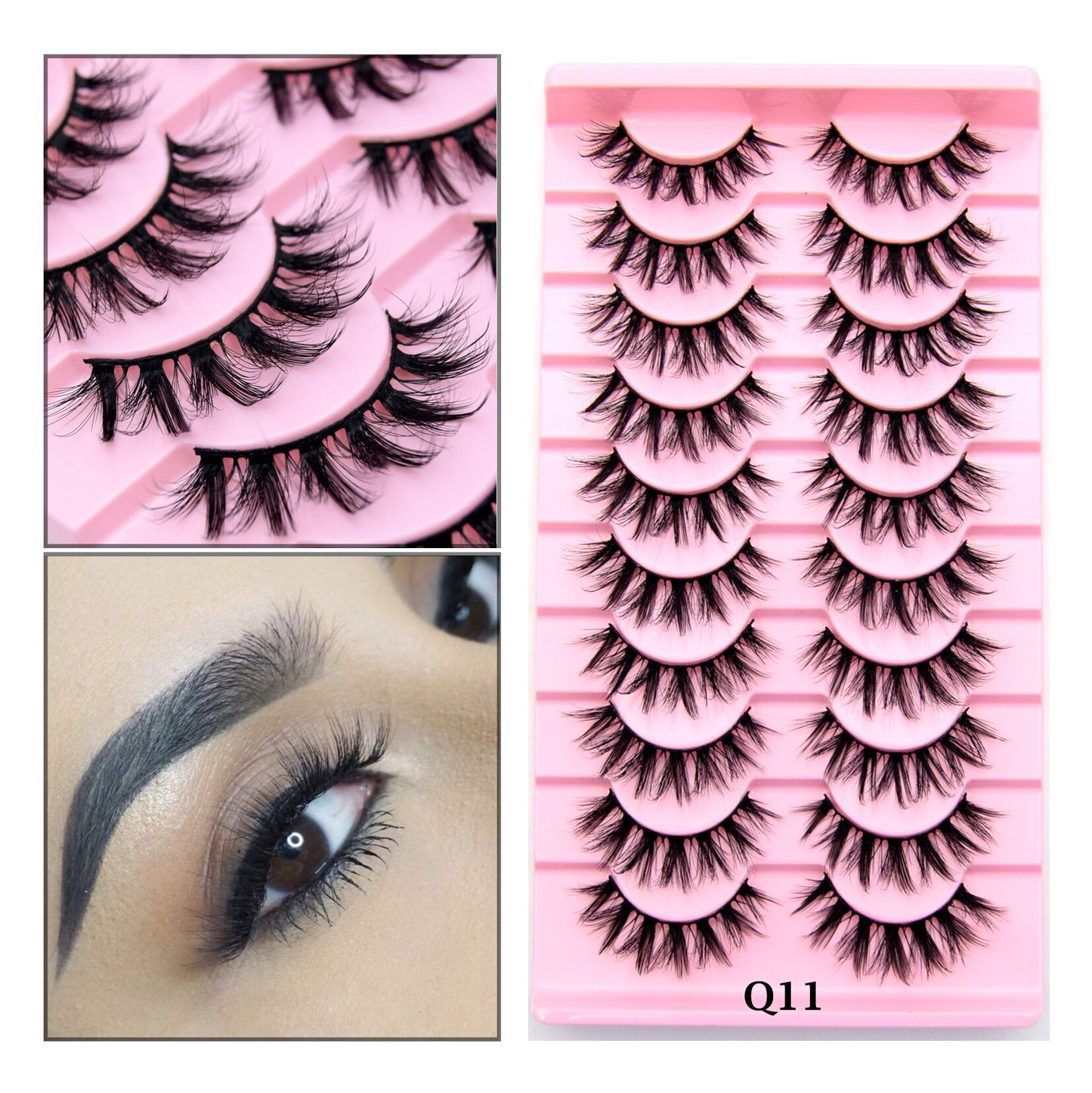 Lashes 3/5/10 pairs 3D Faux Mink Lashes Wispy Natural False Eyelashes Dramatic Volume Lashes Eyelash Extension