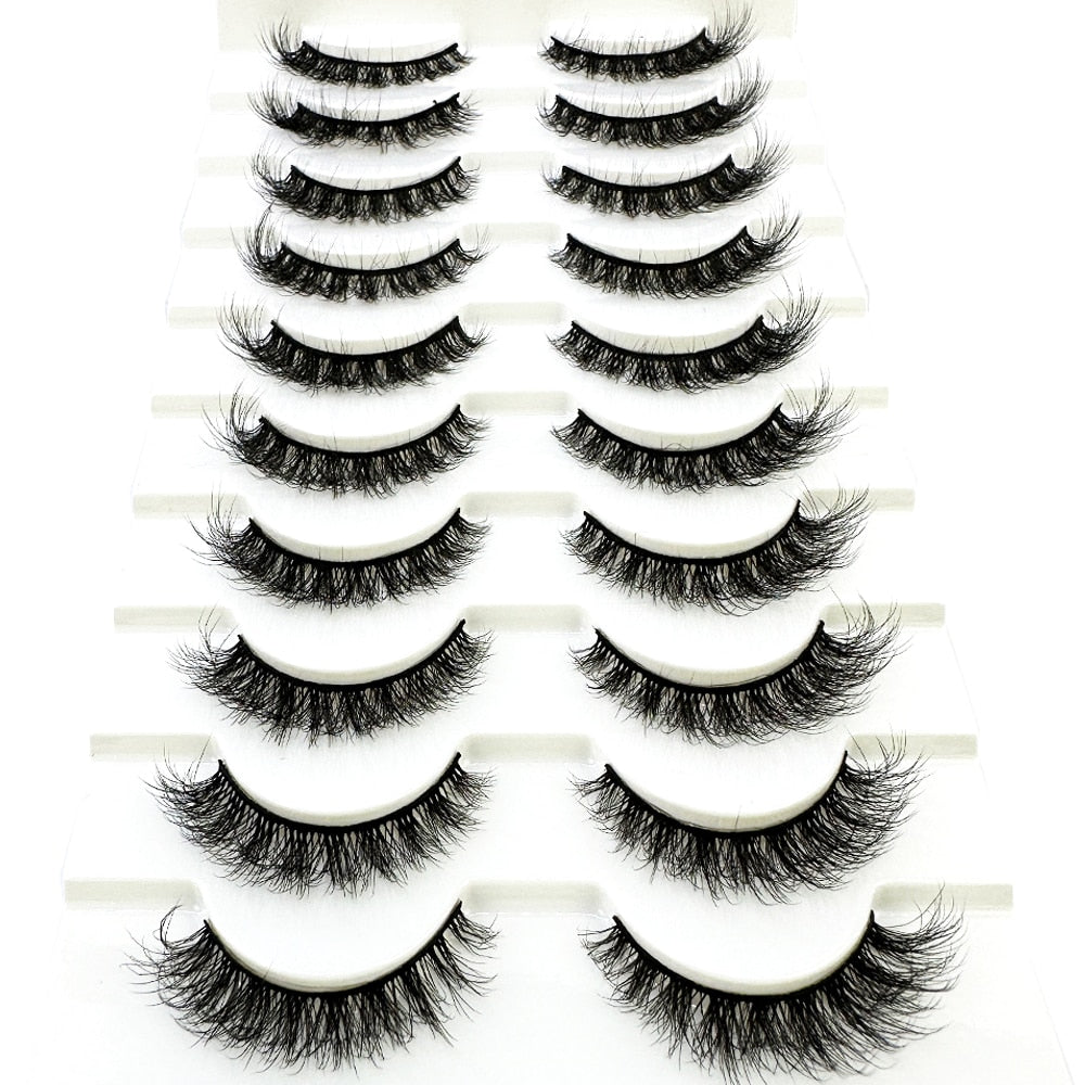 10pairs eyelashes soft fluffy lashes false eyelashes dramatic 3d mink lashes lash extension 3d cilios faux cils