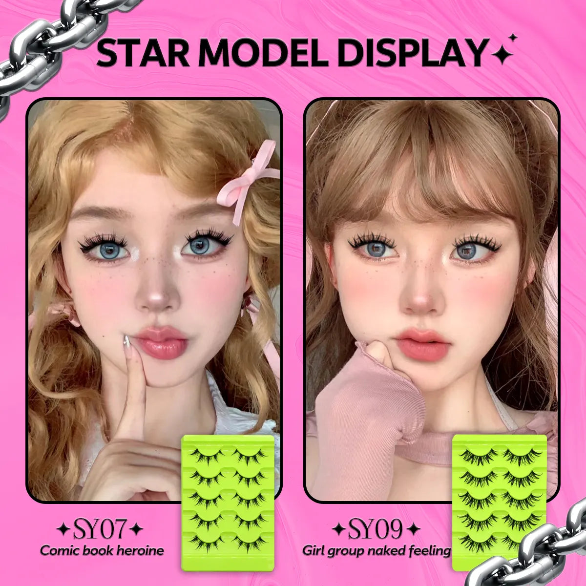 5 Pairs Manga Lashes 3D Natural False Lashes Soft Cross Wispy Eyelashes Natural 3d Faux Mink Lashes Extension