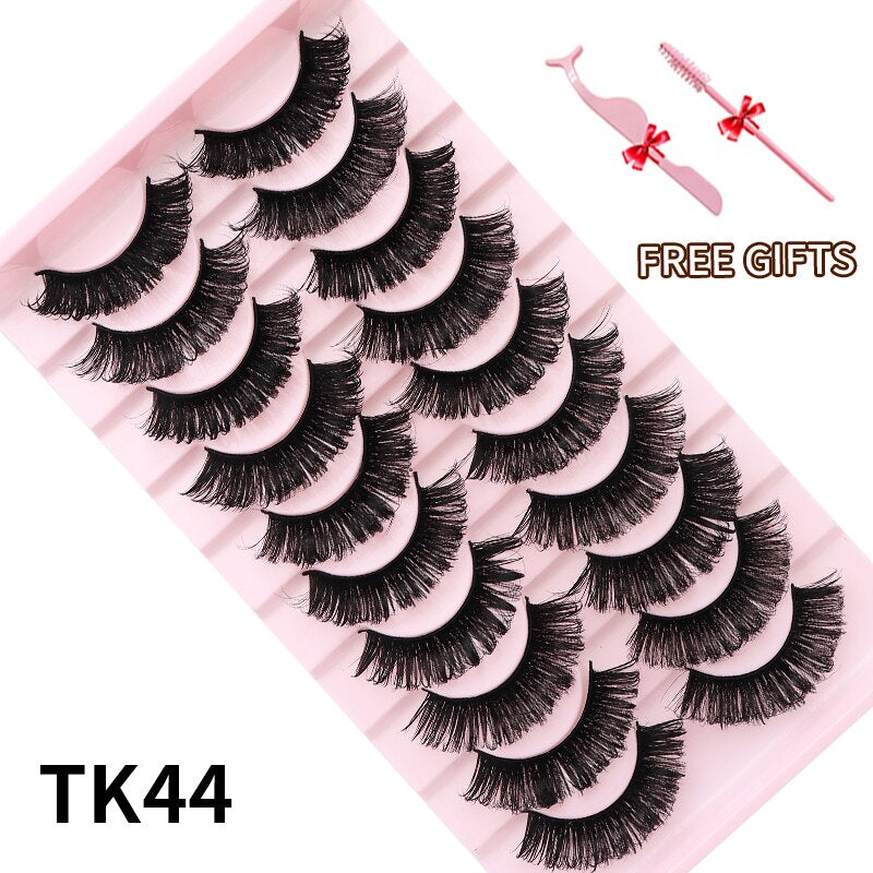 3D Mink Eyelashes Russian False Eyelashes DD Curl 10-23mm Reusable Fluffy False Eyelashes Extensions Mink Lashes