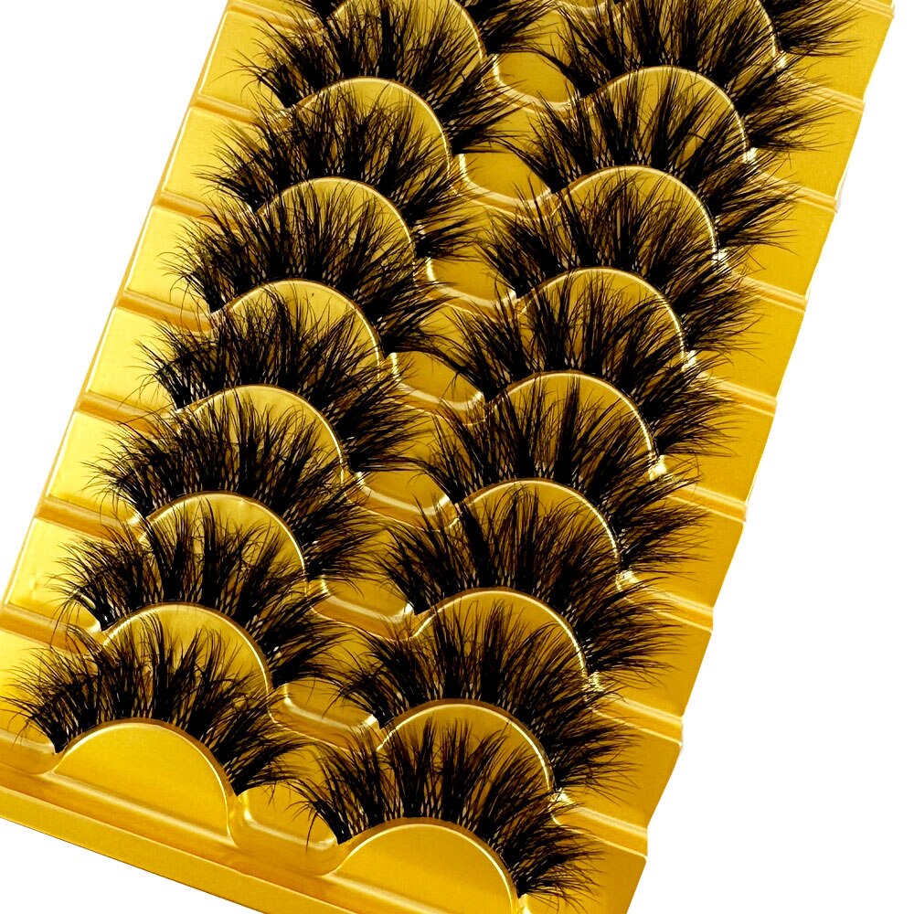 Manga Lashes 10 Pairs cosplay 3D Faux Mink Lashes Natural short Full Strip Lashes Clear Band Natural Eyelashes Extension