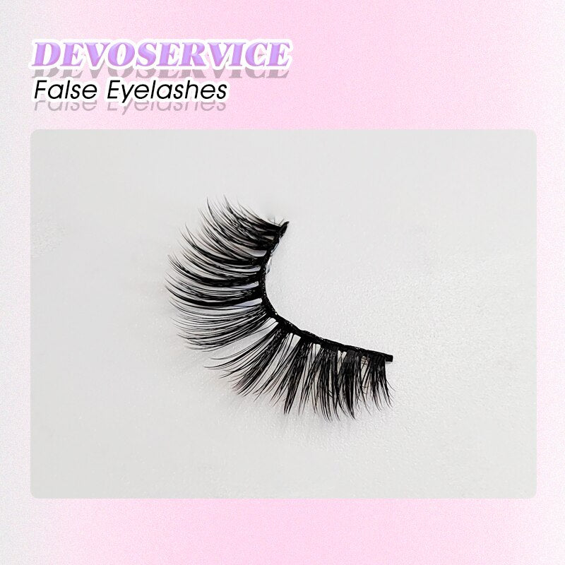Eyelashes 20Pairs 3D Mink Lashes Fluffy Soft Wispy Natural Cross False Eyelashes Reusable Eyelash Extension
