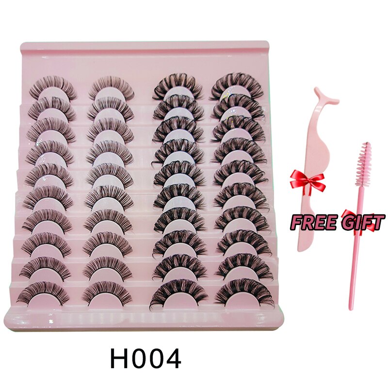 3D Mink Eyelashes Russian False Eyelashes DD Curl 10-23mm Reusable Fluffy False Eyelashes Extensions Mink Lashes
