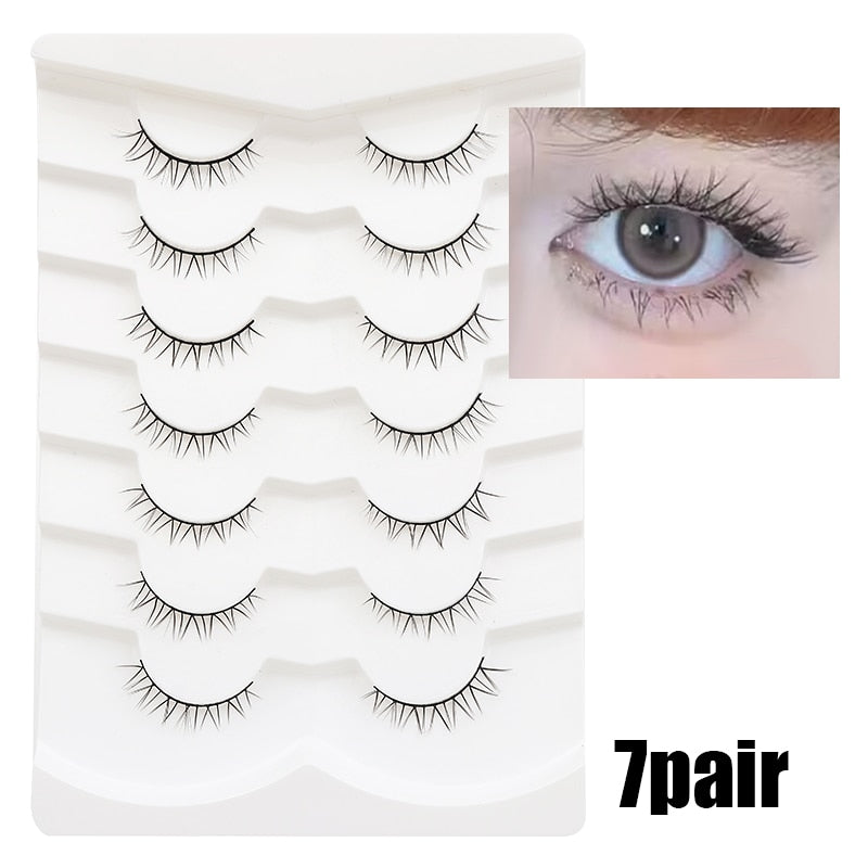 5/7/10 Pairs Eyelashes Manga Lashes Soft Natural False Eyelashes Long Fake Lash Hand Made Eyelash Extension