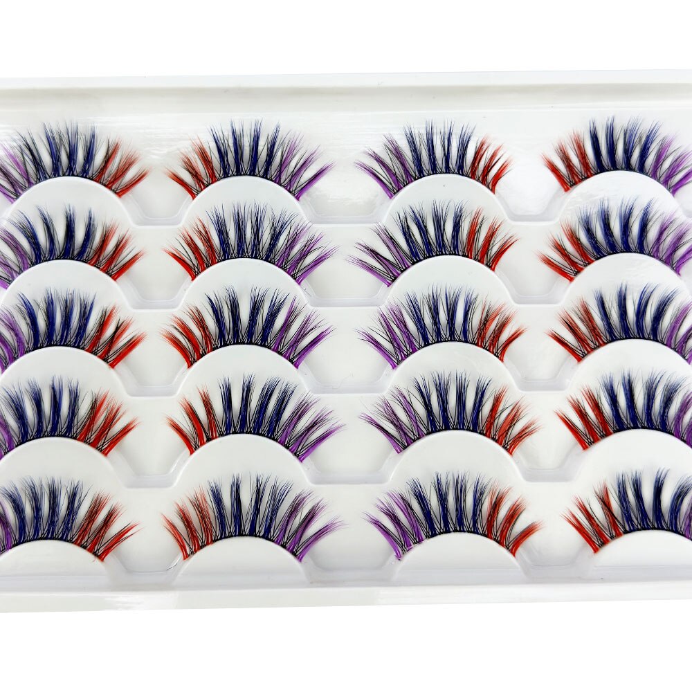 10pairs 3D Mixed Color Mink Lashes Natural Individual Eyelashes Fluffy Lash Extension Invisible Band Lash dramatic lash