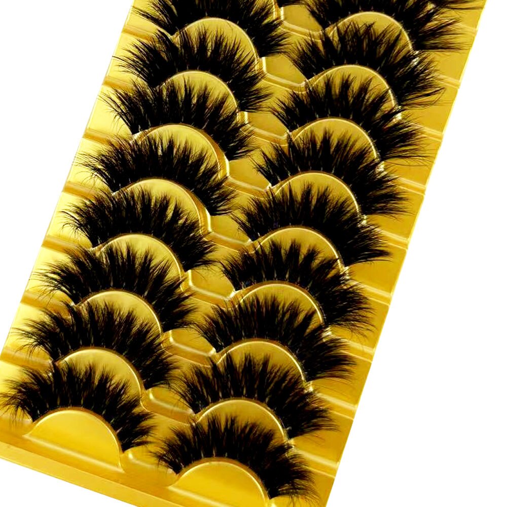 Manga Lashes 10 Pairs cosplay 3D Faux Mink Lashes Natural short Full Strip Lashes Clear Band Natural Eyelashes Extension