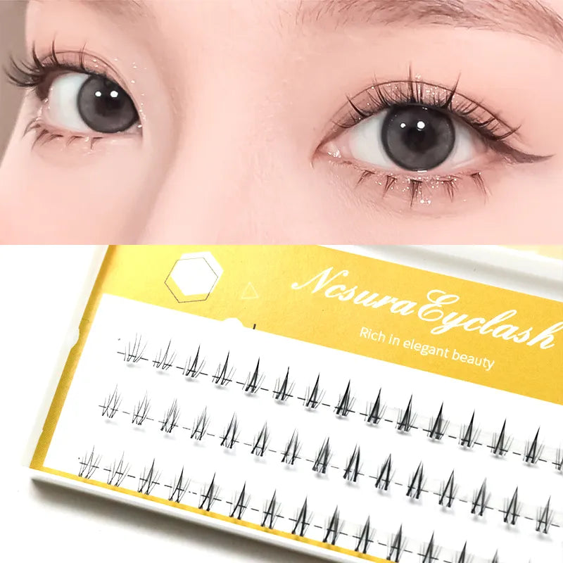 Fake Lashes 5-7mm Air Lower Eyelashes Fairy Segmented Natural Under Lashes Manga Bottom Lashes