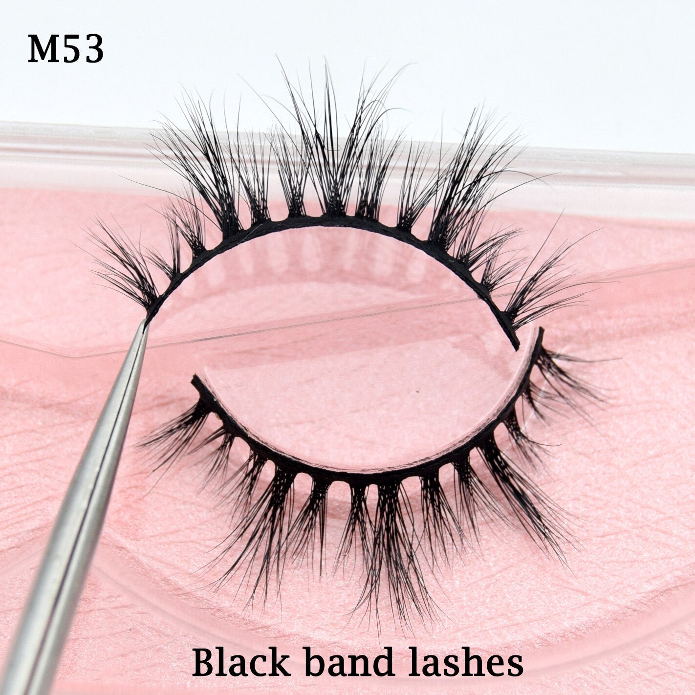 Half Lashes Transparent Stalk Invisible Band Mink Lashes Natual Wispy Half Mink eyelashes Reusable False Eyelashes